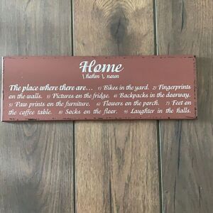 Magnolia Lane "Home" Wall Sign -Rustic Family Quote Decor